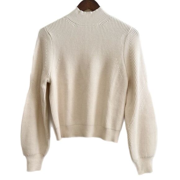 Zara Ribbed Mockneck Pullover Sweater - Picture 1 of 4